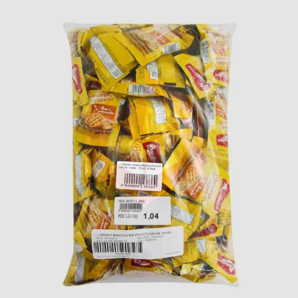 Biscoito amanteigado banana c/canela sachê Bauducco 950g