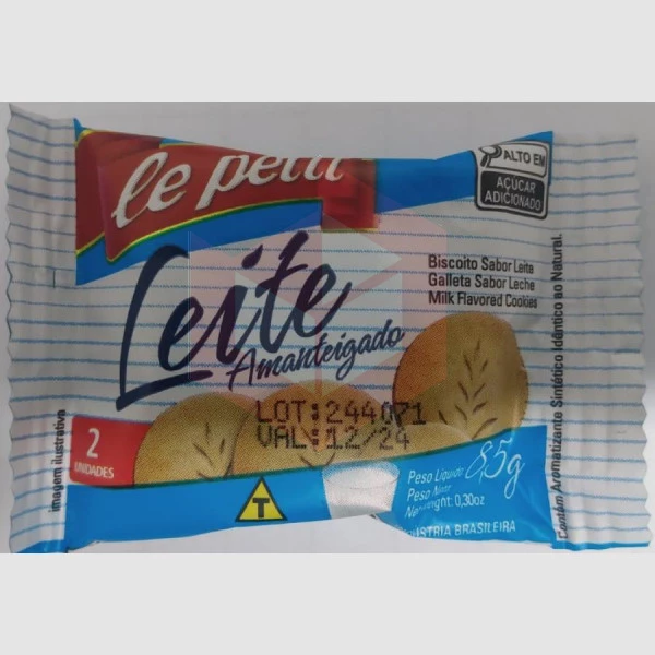 Biscoito amanteigado leite Le Petit 180x2un/8.5g
