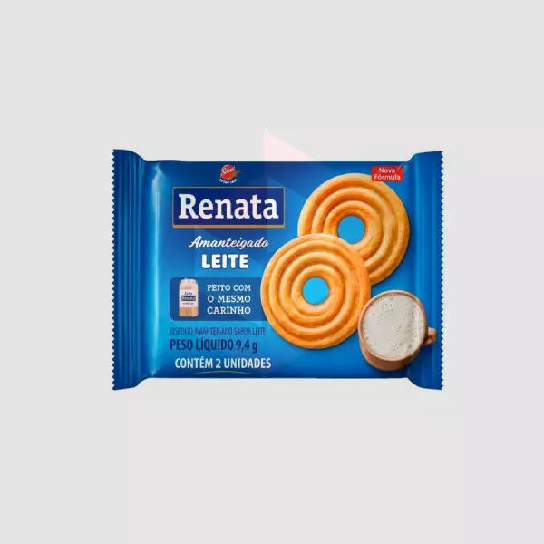 Biscoito amanteigado leite Renata 280x2un/9.4g