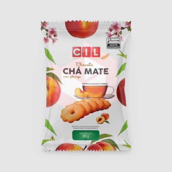 Biscoito cha mate com pessego Cil 180x2un/10g 