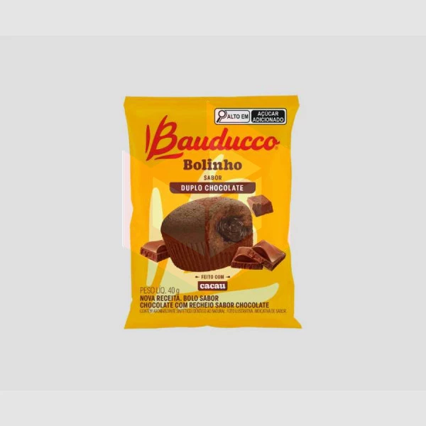 Bolinho chocolate recheado com chocolate Bauducco 16x40g 