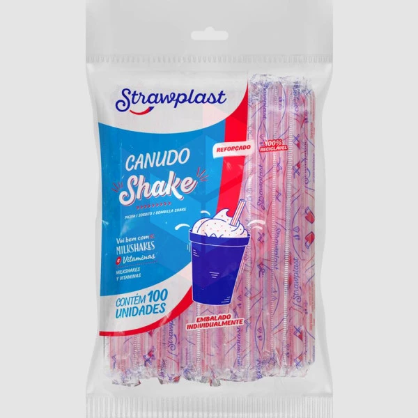 Canudo Straw 469/CS323 rígido 21cmx8mm listrado sachê c/100un 