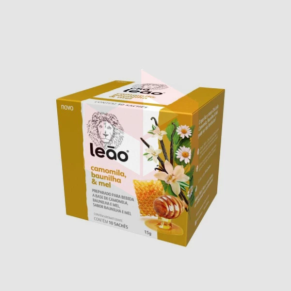 Cha de camomila baunilha e mel Leao 10x1.5g