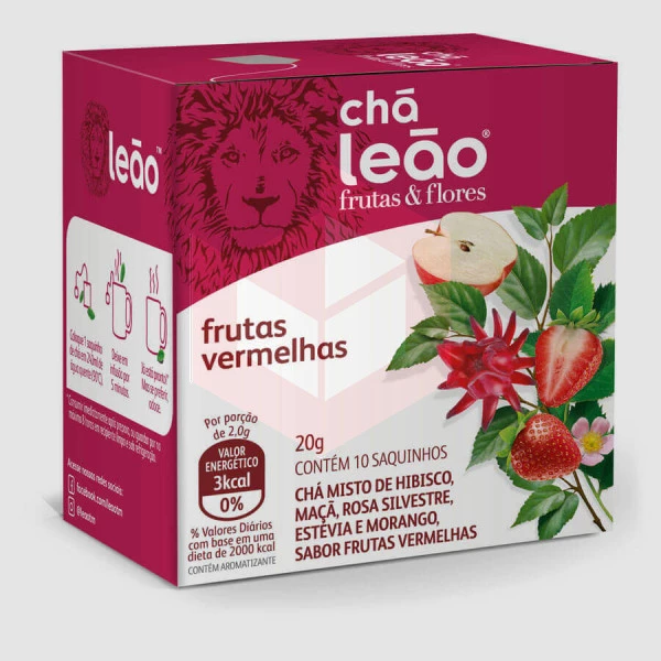 Cha de frutas vermelhas envelopado Leao 10x1.6g