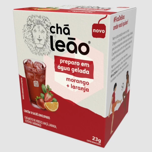 Chá gelado morango laranja Leão 10x2.3g