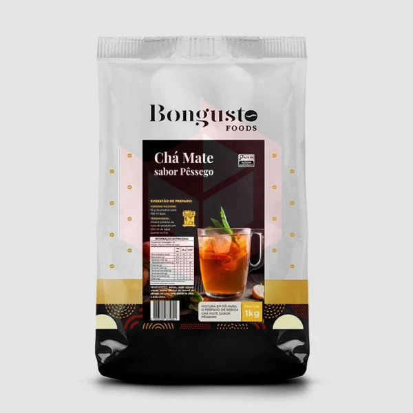 Cha mate com pessego soluvel Bongusto 1kg