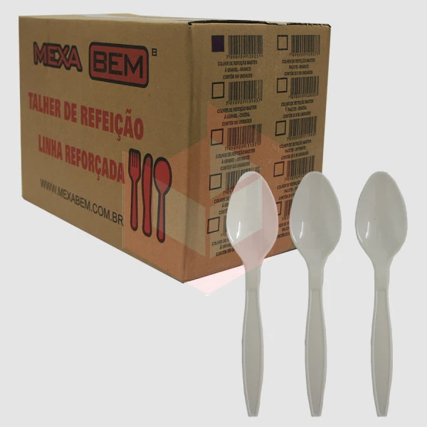 Colher refeição branco master Mexa Bem c/500un