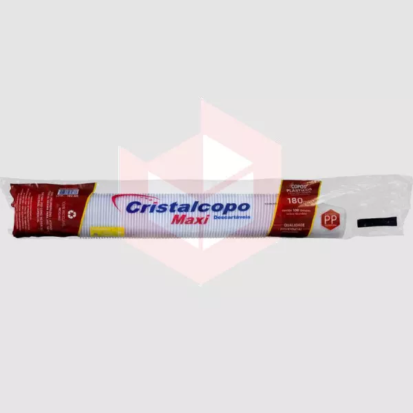 Copo Cristalcopo Maxi PP branco 180ml c/100un