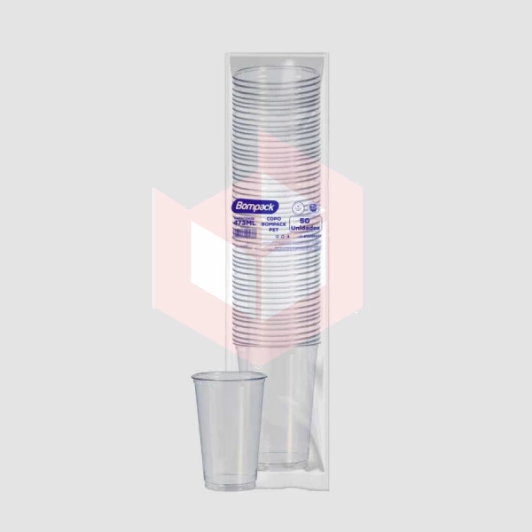 Copo pet transparente 500ml Bompack 20x50un