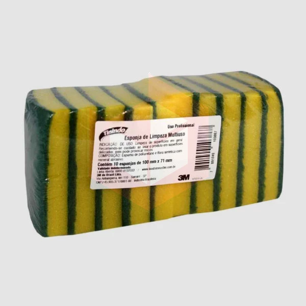 Esponja Tinindo 3M dupla face multiuso c/10un
