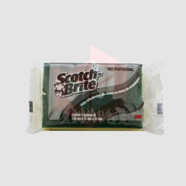 Esponja unitária Scotch Brite 3M verde e amarela