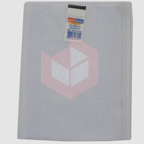 Flanela branca 28x38cm União