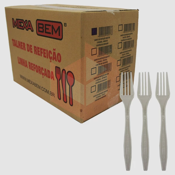 Garfo refeição branco master Mexa Bem c/500un