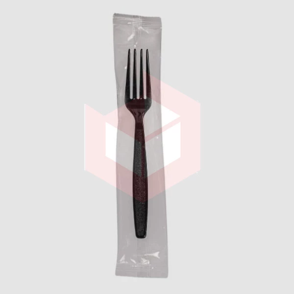 Garfo refeição master preta embalada Plastfood c/100un