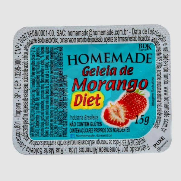 Geleia diet Homemade morango e goiaba sachê 144x15g