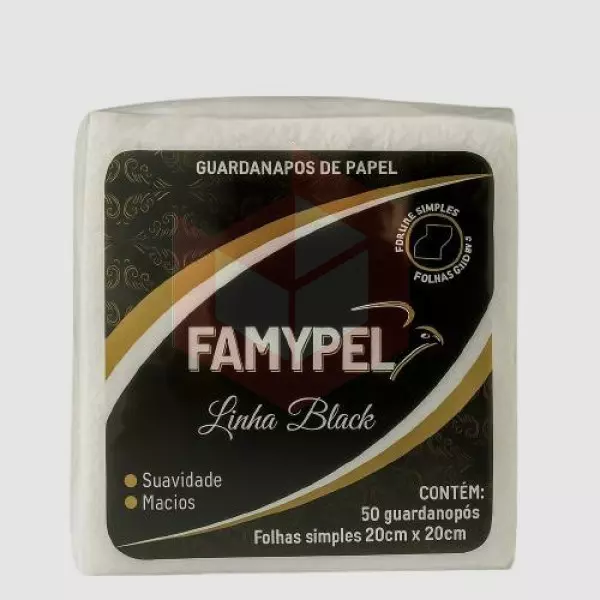 Guardanapo Famypel linha Black fs 20x20cm 20x50un