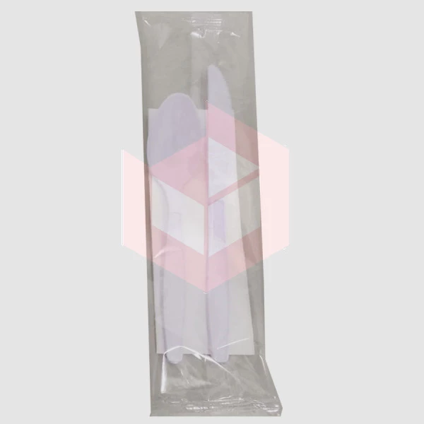Kit colher e faca e guardanapo branco Plastfood c/100un
