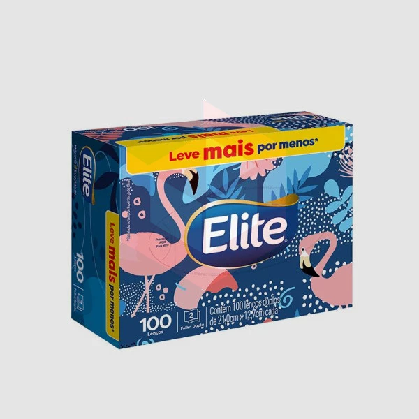 Lenco de papel folha dupla 21x12.7cm Elite c/100un