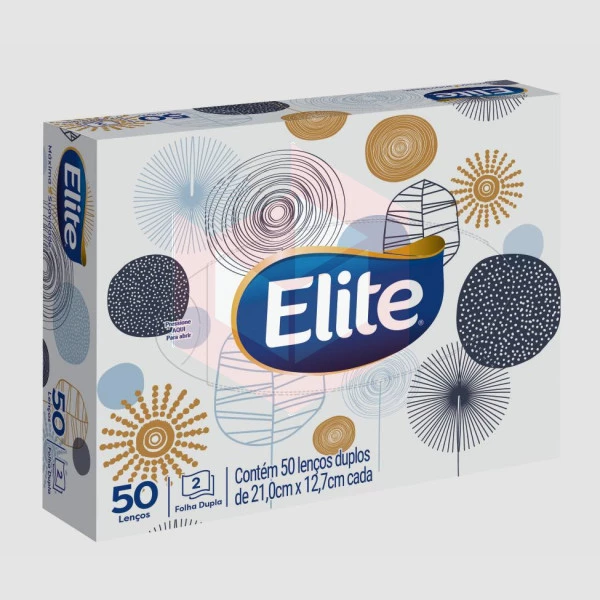 Lenco de papel folha dupla 21x12.7cm Elite c/50un