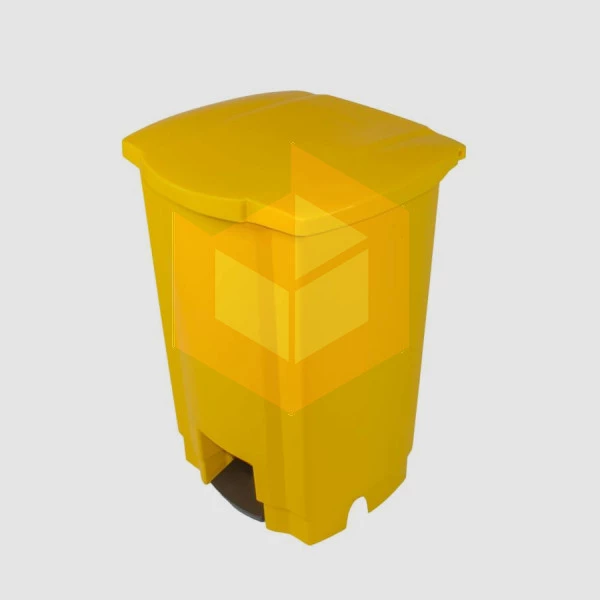 Lixeira com pedal 50l amarela Tonk Nycol