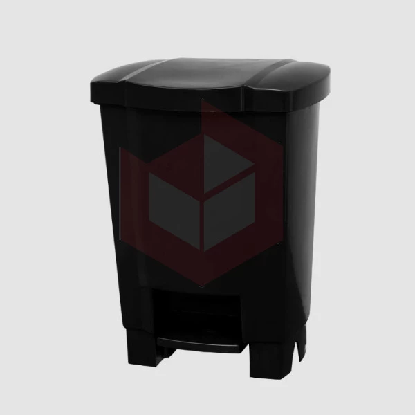 Lixeira com pedal 50l preta Tonk Nycol