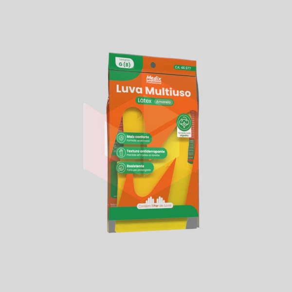 Luva amarela grande Medix