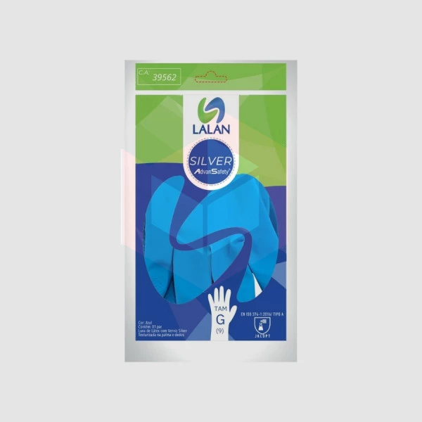 Luva azul grande Silver Lalan