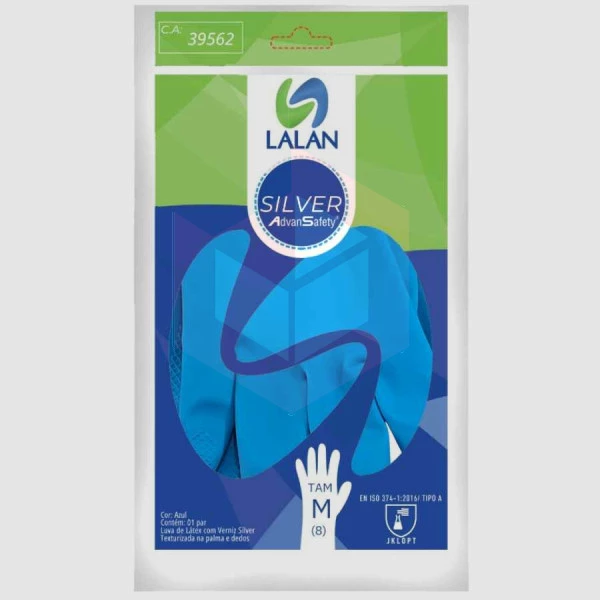 Luva azul média Silver Lalan