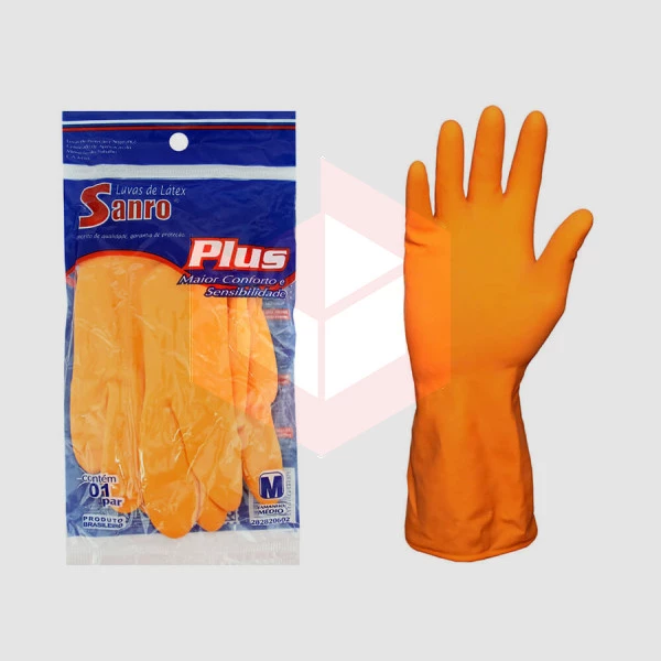 Luva laranja média Sanro Plus