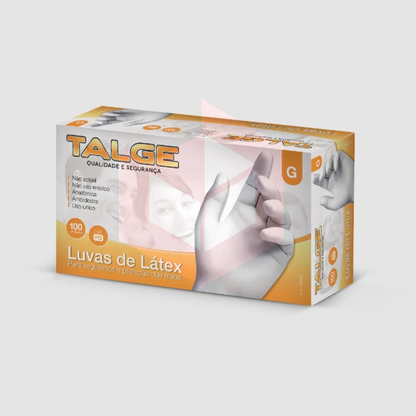 Luva latex com po grande Talge c/100un
