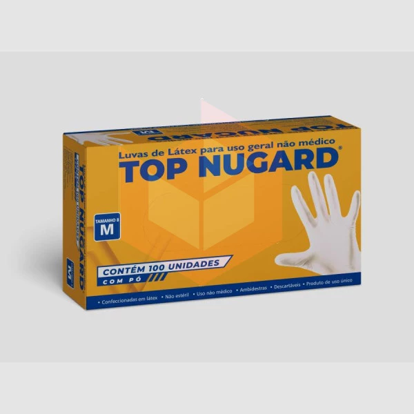 Luva latex com po media Top Nugard c/100un  