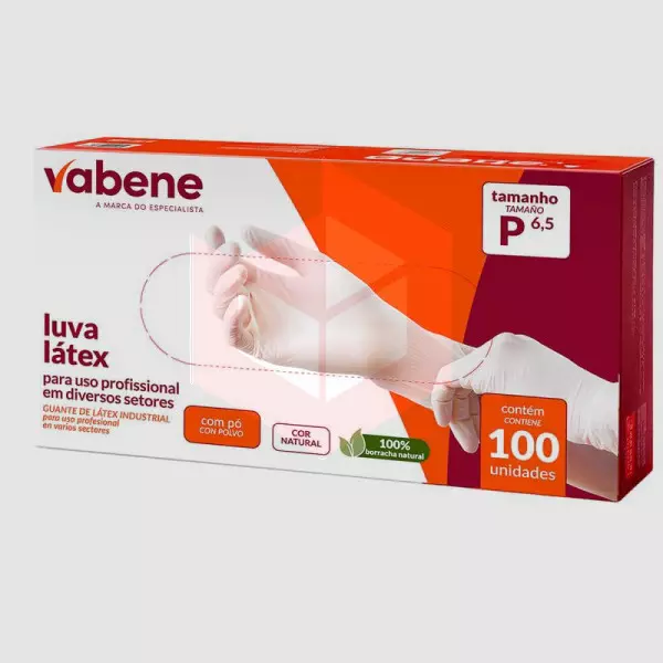 Luva latex com po pequena Vabene c/100un 
