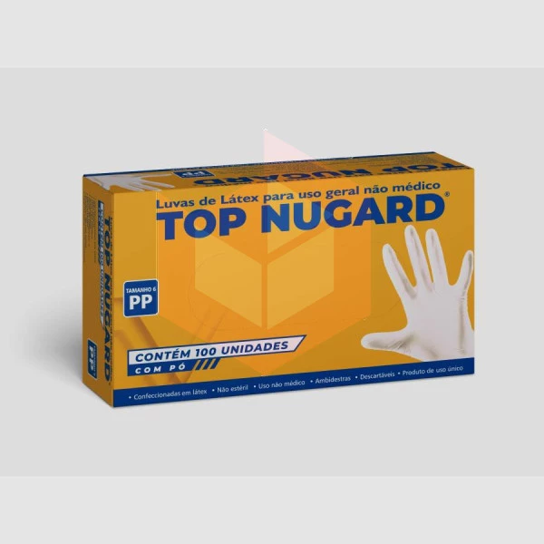 Luva latex com po pp Top Nugard c/100un  