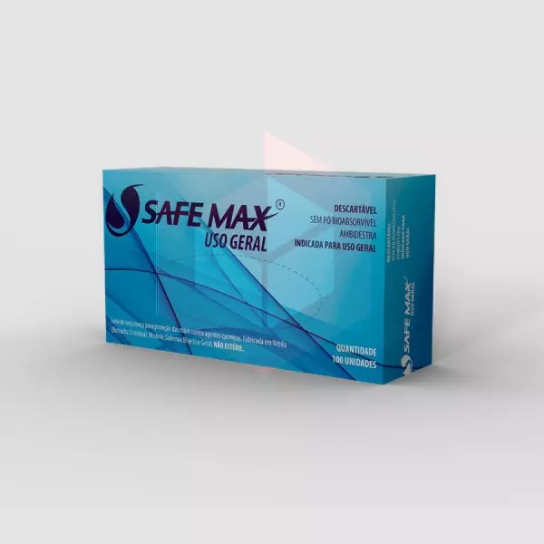 Luva nitrilo azul sem po pequena Safemax c/100un   