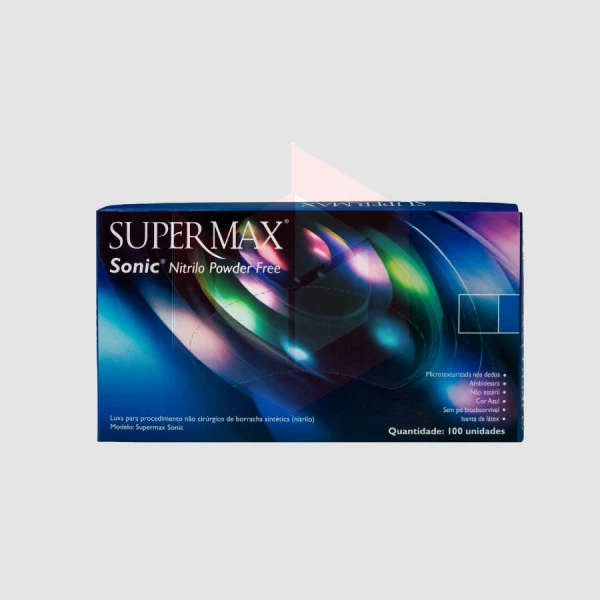Luva nitrilo Sonic sem po XG Supermax c/100un