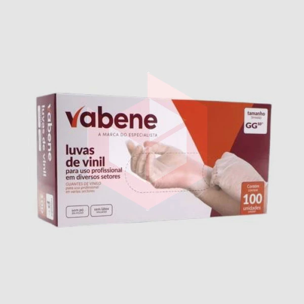 Luva vinil sem pó GG Vabene c/100un