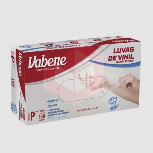 Luva vinil sem po pequena Vabene c/100un