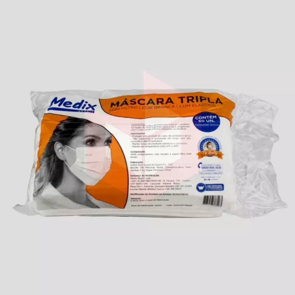 Mascara tripla Medix classic em pacote c/50un