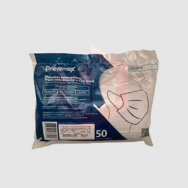 Mascara tripla tnt branca com elástico Prevemax c/50un 
