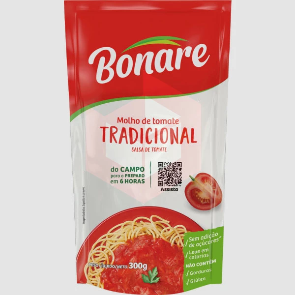 Molho de tomate tradicional Bonare 300g