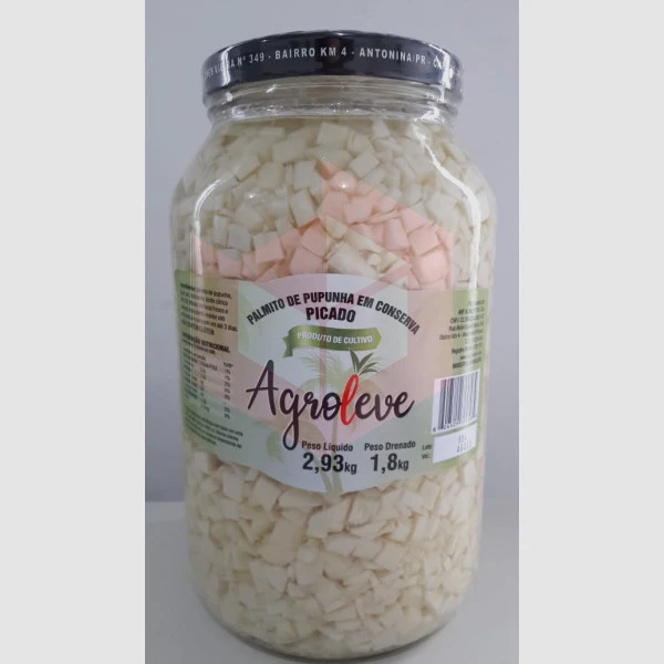 Palmito picado pupunha Agroleve 1800g