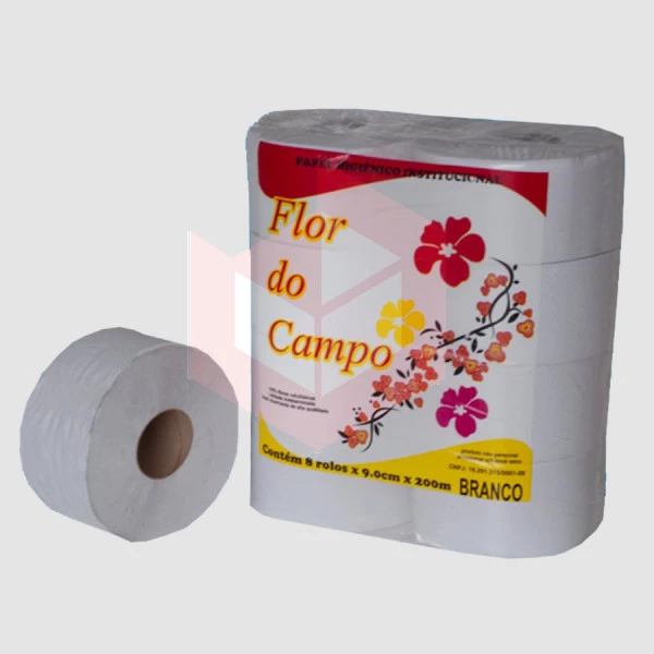 Papel higiênico Flor do Campo branco folha simples 8x200m