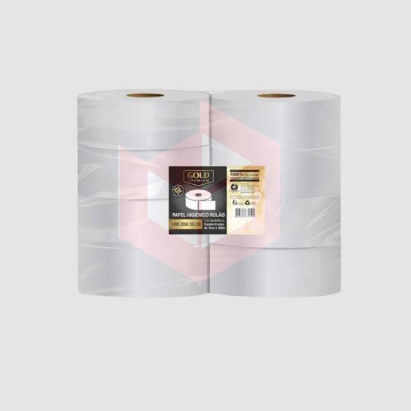 Papel higiênico Gold Premium rolao folha dupla 8x200m HR-200.10.28
