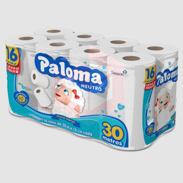 Papel higiênico Paloma folha simples 16rlx30m