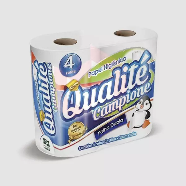 Papel higiênico Qualite Campione folha dupla 4rlx30m