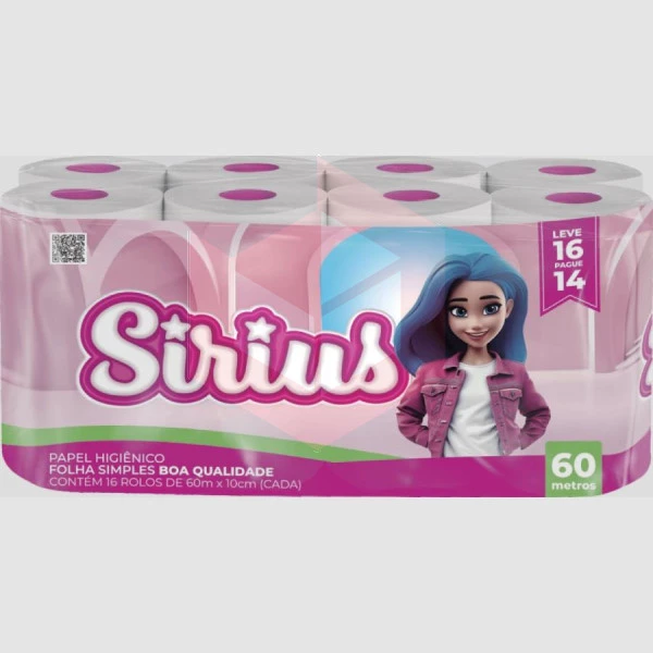 Papel higiênico Sirius folha simples 16x60m 