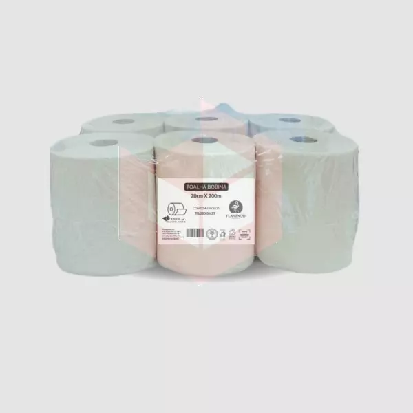 Papel toalha Flamingo whitecare 6x20cmx200m tb200.6.25