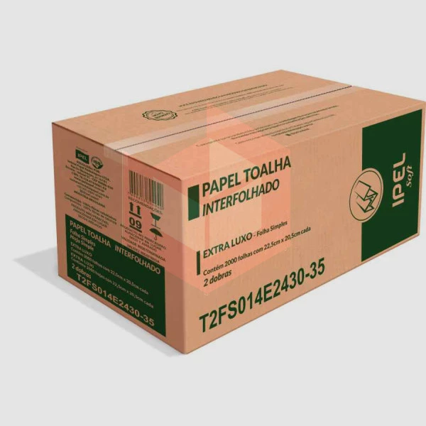 Papel toalha Ipel soft 2d 22.5x20.5cm c/2000un T2FS014E243035