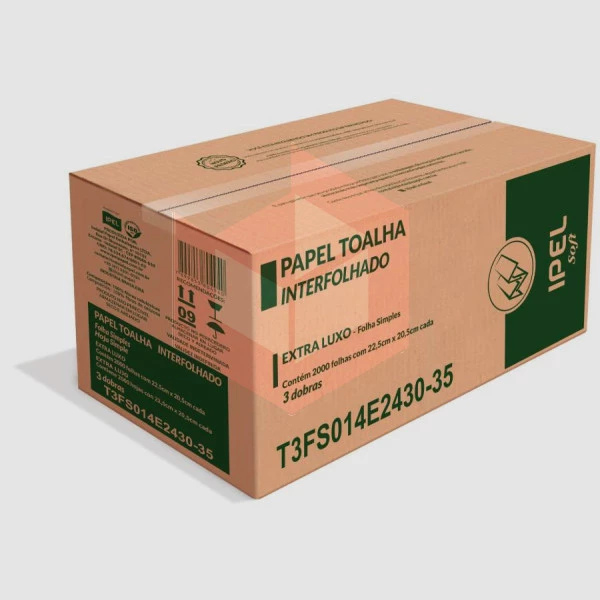 Papel toalha Ipel Soft 3dD 22,5x20,5cm c/2000 T3FS014E243035  