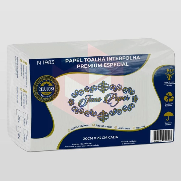 Papel toalha Juna Paper 2d 100%cel 20x23cm c/1000un N1983  